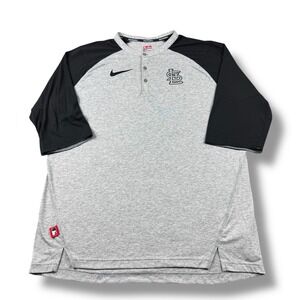 Nike St. Louis Cardinals Gray Authentic Collection Player Issued Henley Sz L GUC